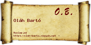 Oláh Bartó névjegykártya